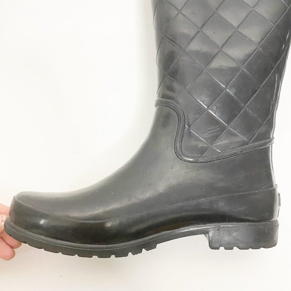 SPERRY TOPSIDER Nellie Black Quilted Rain Boots - Picture 10 of 12